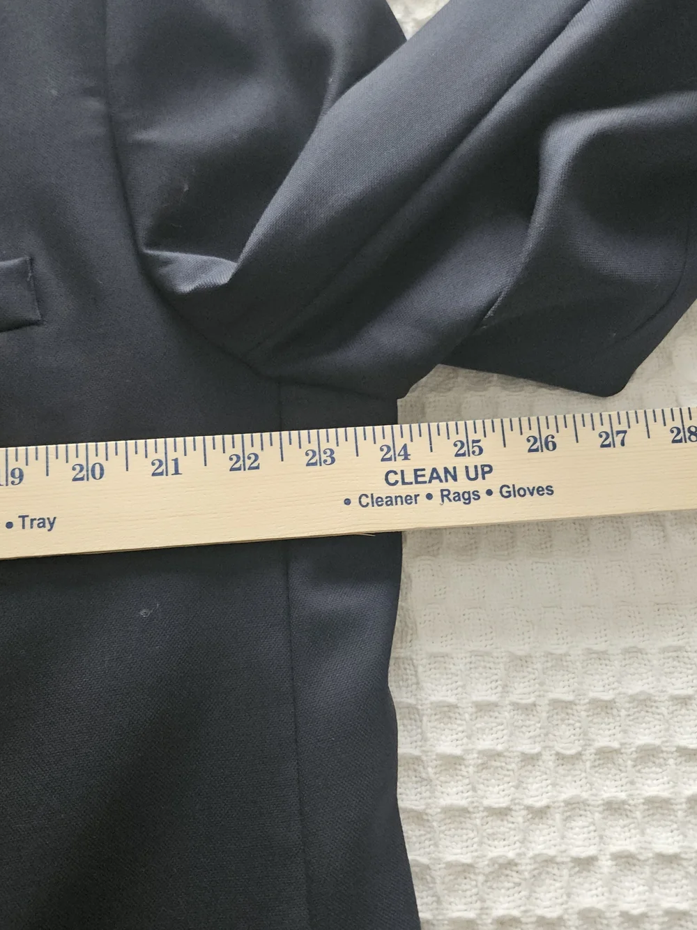 Stafford Men's Navy Solid 100% Wool Blazer Suit Jacket 2-Button Gold Button 48L